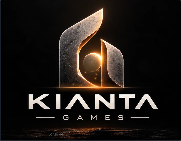 The KIANTA launcher start screen with the glowing KIANTA GAMES logo