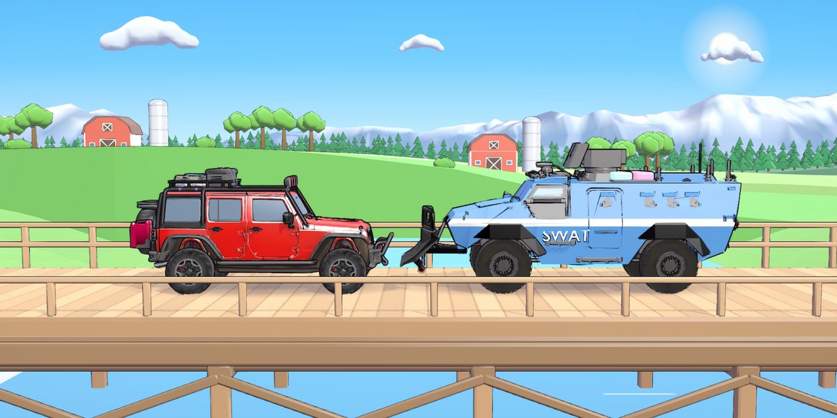 The armoured SWAT truck pushing the Bison back in Green Valley