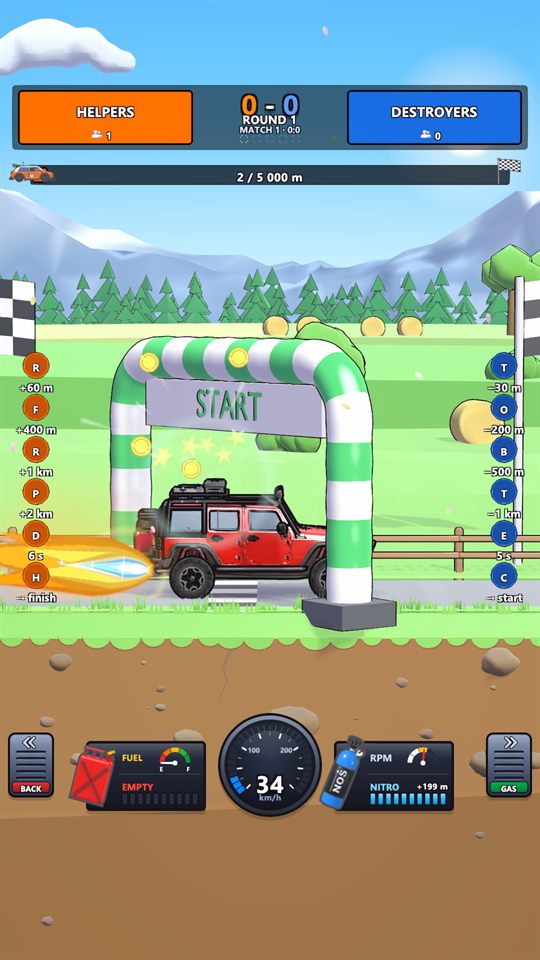TORQVANTA: nitro flame behind the Bison 4x4 at the start